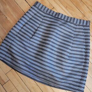 BCBGMAXAZRIA Blue Black Textured Mini Skirt Size 10 A-Line Lined